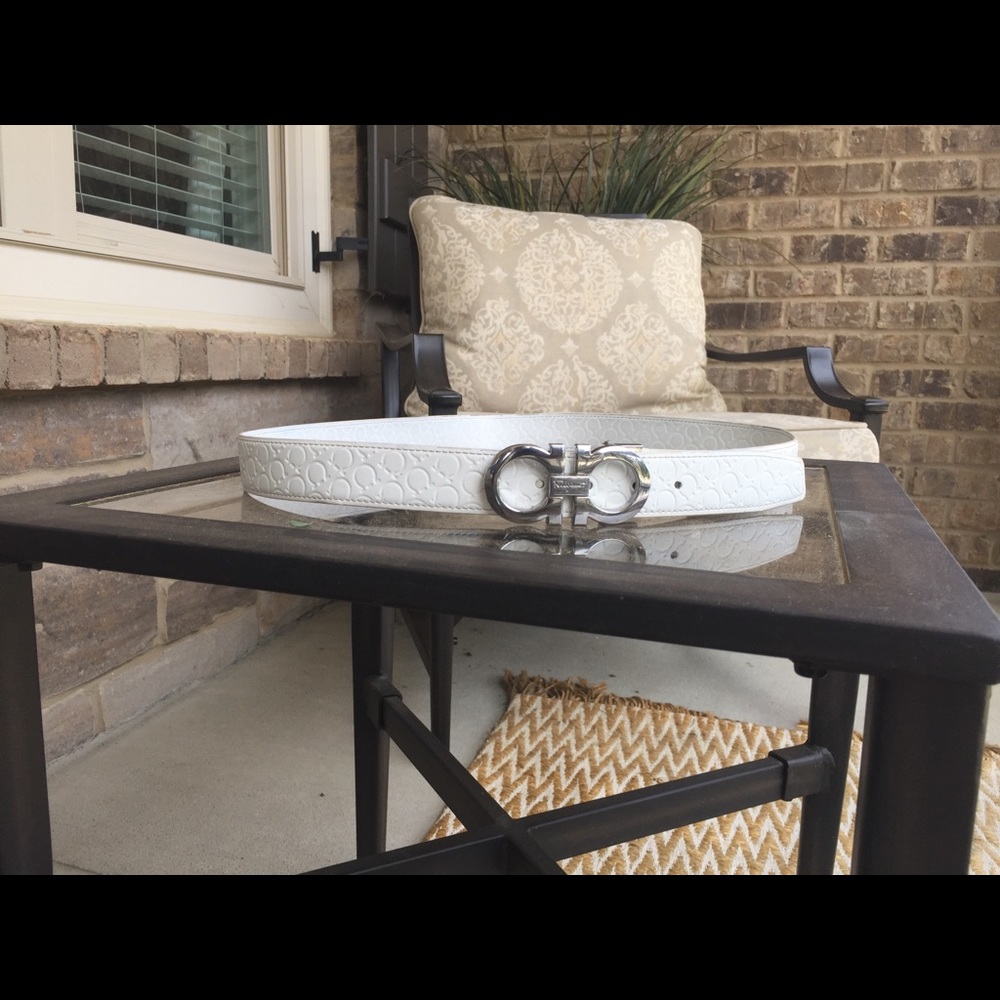 White Salvatore Ferragamo Belt
